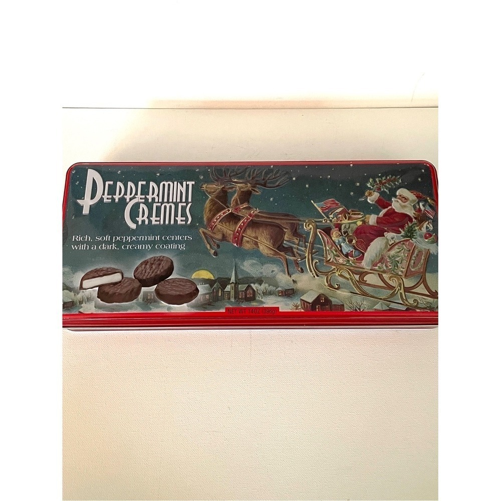 Nancy Adam's Peppermint Cremes Holiday Tin Vintage Style Christmas Holiday